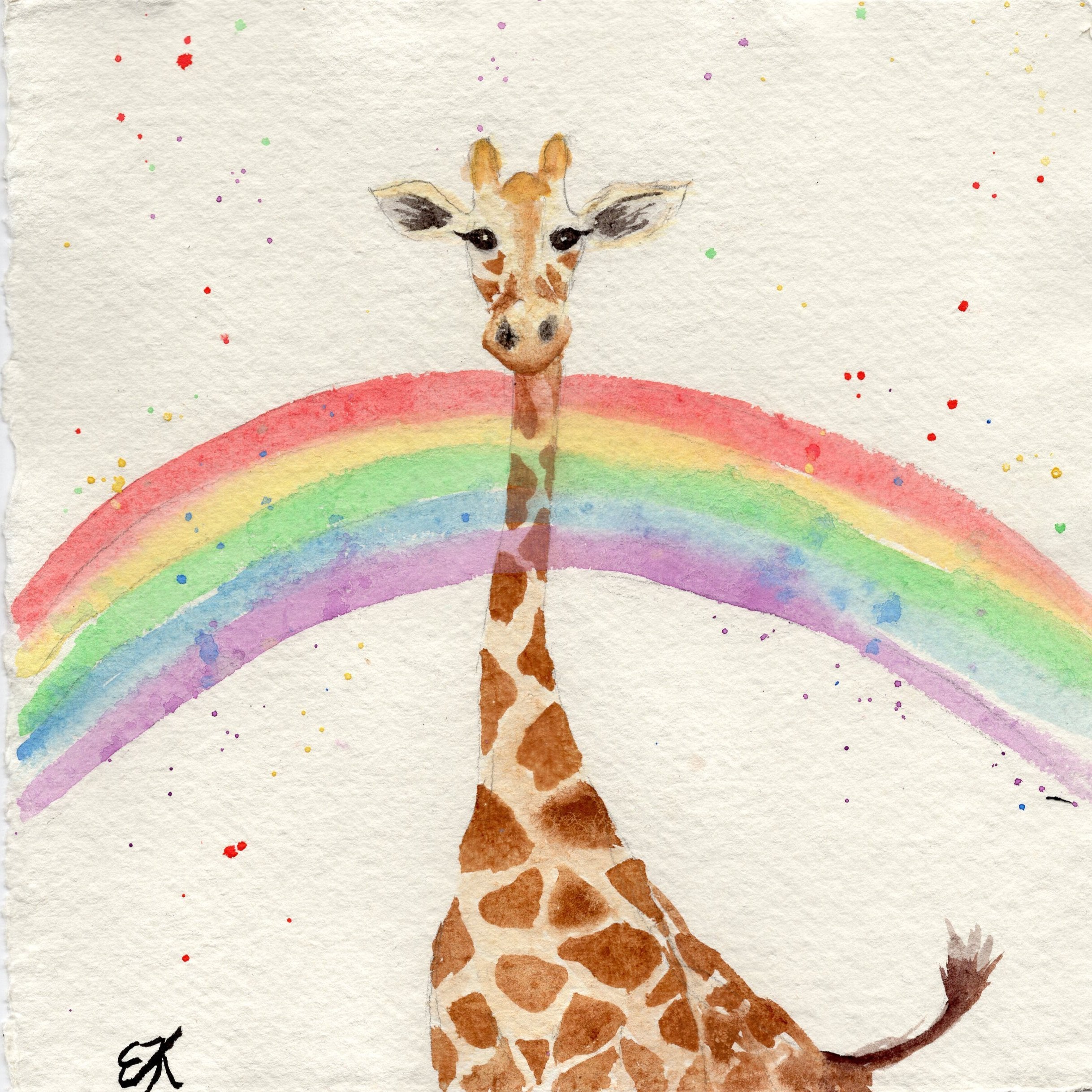  A Giraffe Is Painted In Rainbow Colors 20oz Skinny